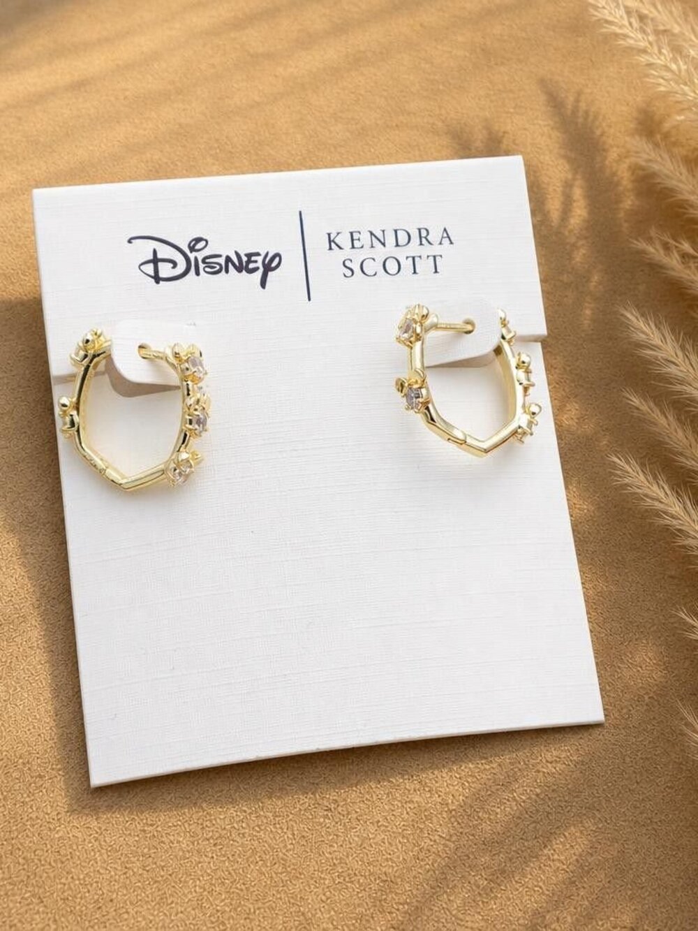 Kendra Scott Disney Gold White CZ Huggie Earrings